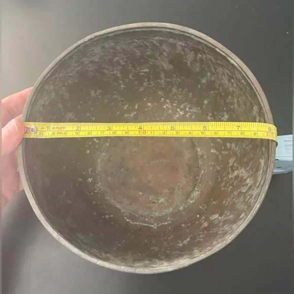 FABULOUS VINTAGE MIDDLE EASTERN TINNED 8” COPPER BOWL - Picture 9 of 14